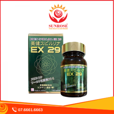 BIKEN SPIRULINA EX 29 TP BVSK Hỗ Trợ Tăng Cường Sức Khỏe, Nâng Cao Sức Đề Kháng Chuẩn Nhật Bản Hộp 150 Viên