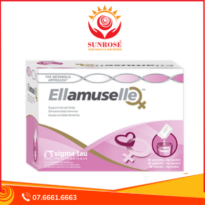 Ellamuselle™ bột uống Tpbvsk - Hỗ Trợ Chức Năng Sinh Lý Nữ Giới, Hàng chuẩn Ý, Hộp 30 gói.