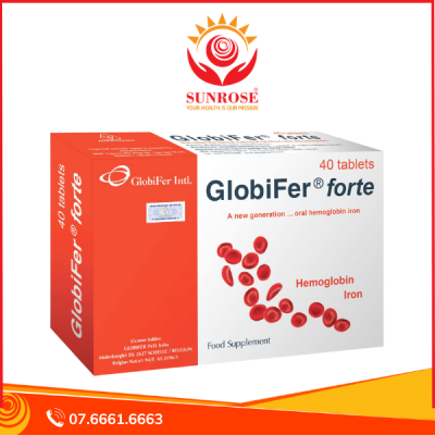 Globifer® Forte viên uống Tpbvsk - Hỗ Trợ Bổ Sung Máu Cho Người Thiếu Máu, Hàng chuẩn Đức, Hộp 40 viên.