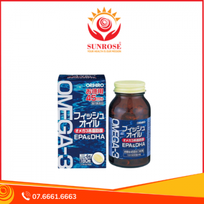 OMEGA - 3 TP BVSK Tốt Cho Mắt, Não, Mắt, Tim Mạch Chuẩn Nhật Bản Lọ 180 Viên