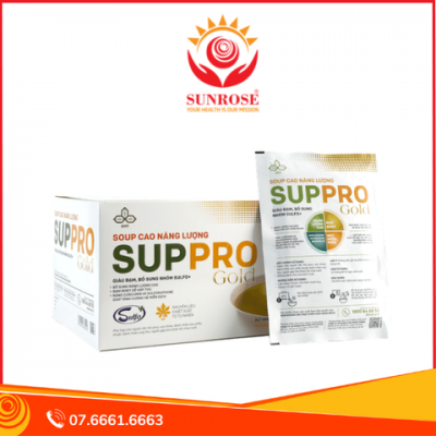 SUPPRO GOLD gói uống Tpbvsk - Dinh Dưỡng Cao Năng Lượng, Giàu Đạm, Vị Bò Hành Tây, Xuất xứ Việt Nam, Hộp/12 gói