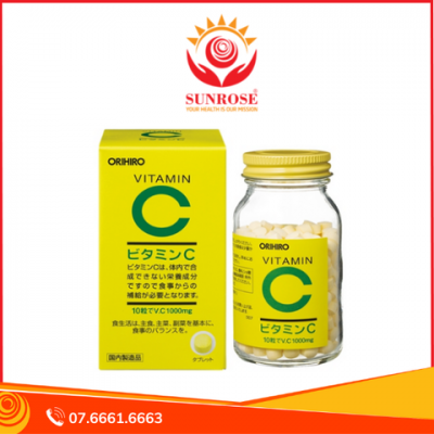 VITAMIN C ORIHIRO viên uống Tpbvsk - Tăng cường sức đề kháng, miễn dịch, Hộp 300 viên